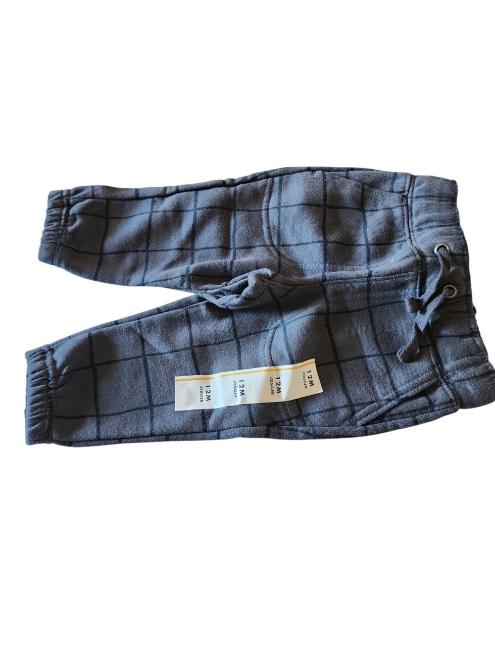 Cat & Jack Baby Boys Charcoal Gray Heather Jogger Sweatpants 12M Windowpane Ck